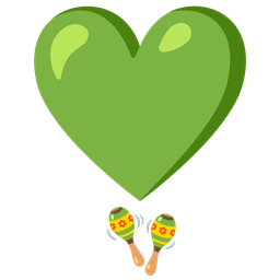 heart exclamation and maracas