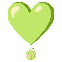 heart exclamation and melon