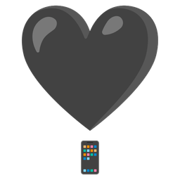 heart exclamation and mobile phone