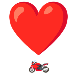 heart exclamation and motorcycle