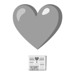 heart exclamation and newspaper
