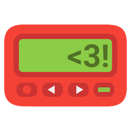 heart exclamation and pager