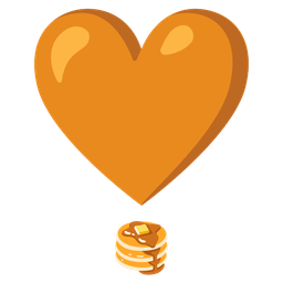 heart exclamation and pancakes