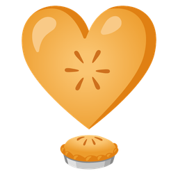 heart exclamation and pie