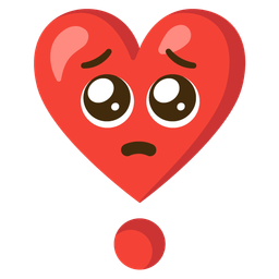 Heart exclamation and Pleading face