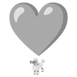 heart exclamation and poodle