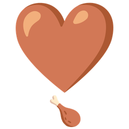 Heart exclamation and Poultry leg