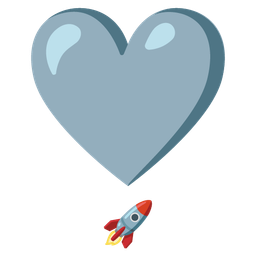 heart exclamation and rocket