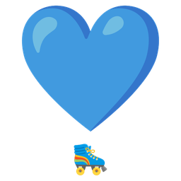 heart exclamation and roller skate