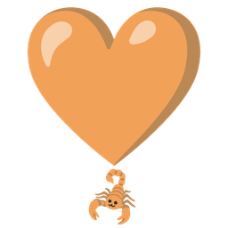 heart exclamation and scorpion