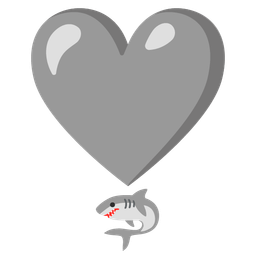 heart exclamation and shark