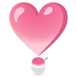 heart exclamation and shaved ice