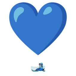 heart exclamation and skis