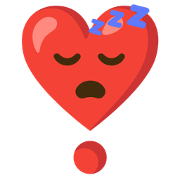 heart exclamation and sleeping face