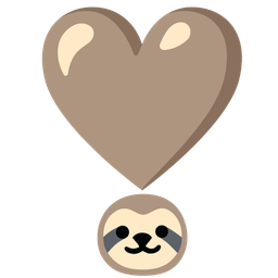 heart exclamation and sloth