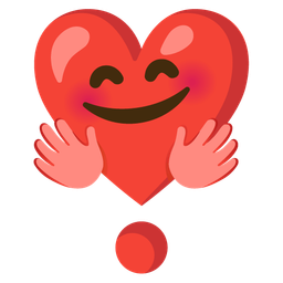Heart exclamation and Smiling face with open hands