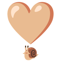 heart exclamation and snail