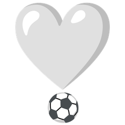 heart exclamation and soccer ball