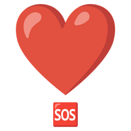 heart exclamation and SOS button