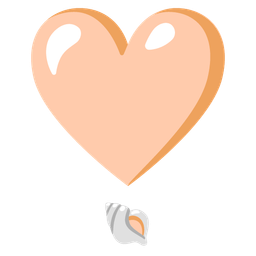 heart exclamation and spiral shell