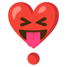 Heart exclamation and Squinting face with tongue