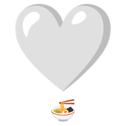 heart exclamation and steaming bowl