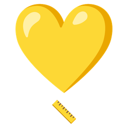 heart exclamation and straight ruler