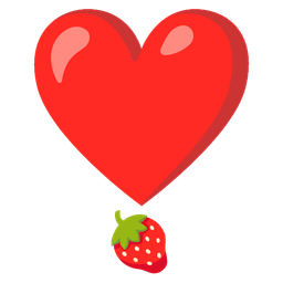 heart exclamation and strawberry