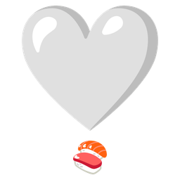 heart exclamation and sushi