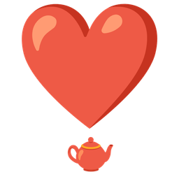 heart exclamation and teapot