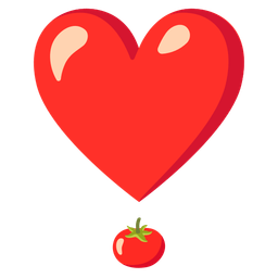 heart exclamation and tomato