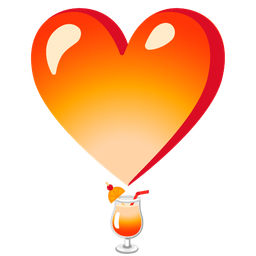 heart exclamation and tropical drink
