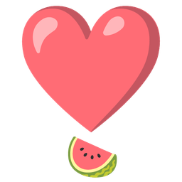 heart exclamation and watermelon