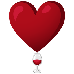 heart exclamation and wine glass