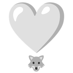 heart exclamation and wolf