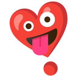 Heart exclamation and Zany face