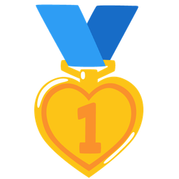 heart suit and 1st place medal