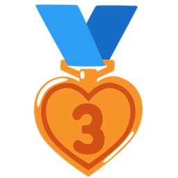 heart suit and 3rd place medal