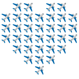 heart suit and airplane