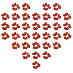 heart suit and beans