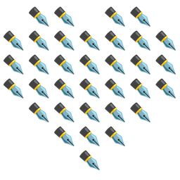 heart suit and black nib