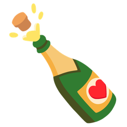 heart suit and bottle with popping cork