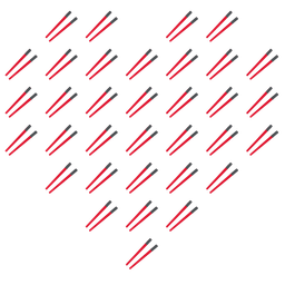 heart suit and chopsticks