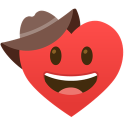 heart suit and cowboy hat face