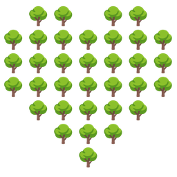 heart suit and deciduous tree
