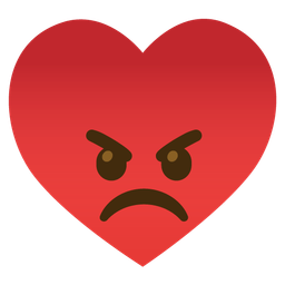 heart suit and enraged face