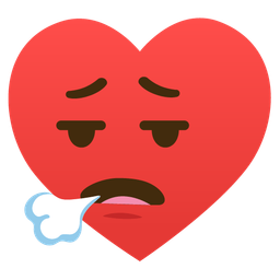 heart suit and face exhaling