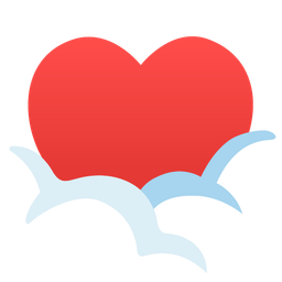 heart suit and face in clouds