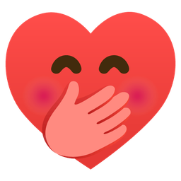 heart suit and face with hand over mouth