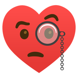 heart suit and face with monocle